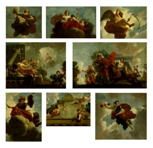 Gerard de Lairesse - Acht allegorische voorstellingen afkomstig van het plafond in het Leprozenhuis - SA 7360.1-8 - Amsterdam Museum