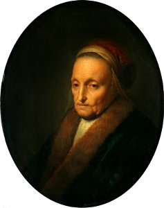 Gerard Dou - Portret van een oude vrouw met bontkraag - GK 258 - Museumslandschaft Hessen Kassel