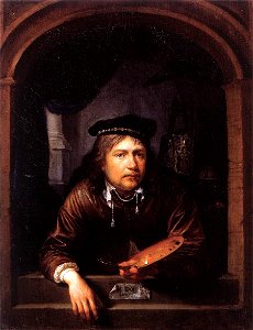 Gerard Dou - Self-Portrait in a Window - WGA06659. Free illustration for personal and commercial use.