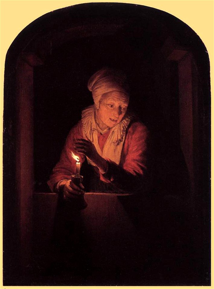 Gerard Dou - Old Woman with a Candle - WGA06653