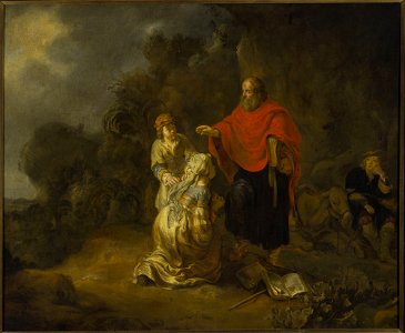 Gerbrand van den Eeckhout - Prophet Elisha and the Shunammite woman on Mt. Carmel - M.Ob.551 MNW - National Museum in Warsaw