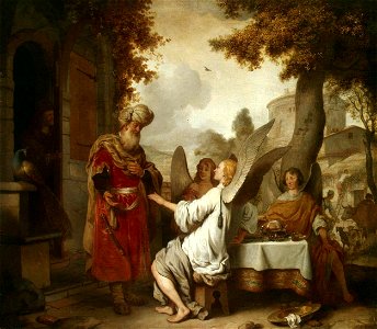 Gerbrand van den Eeckhout - Abraham and the Three Angels - WGA7462. Free illustration for personal and commercial use.