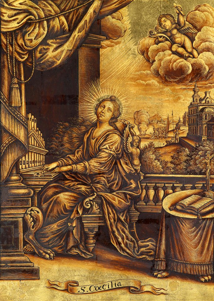 Gerhard Janssen (circle) Saint Cecilia as organist