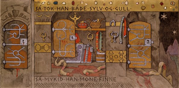 Gerhard Munthe - Åsmund bringing Home Silver and Gold - Google Art Project
