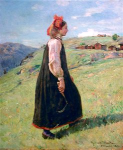 Gerhard Munthe-Budeia 1890 Hallingdal. Free illustration for personal and commercial use.