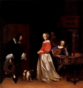 Gerard ter Borch (II) - The Suitor's Visit - WGA22125. Free illustration for personal and commercial use.