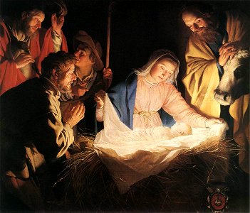 Gerard van Honthorst - Adoration of the Shepherds - WGA11657. Free illustration for personal and commercial use.
