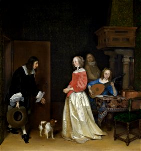 Gerard ter Borch the Younger - The Suitor's Visit - Google Art Project. Free illustration for personal and commercial use.