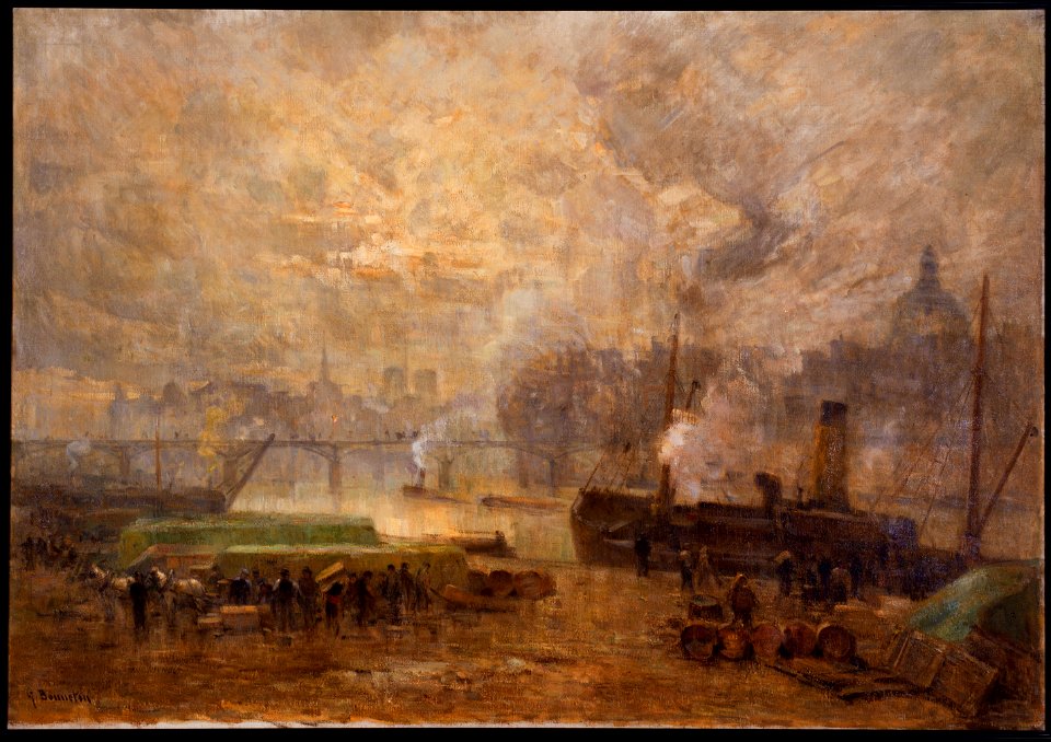 Germain Eugène Bonneton - La Seine, au port Saint-Nicolas - P1356 - Musée Carnavalet