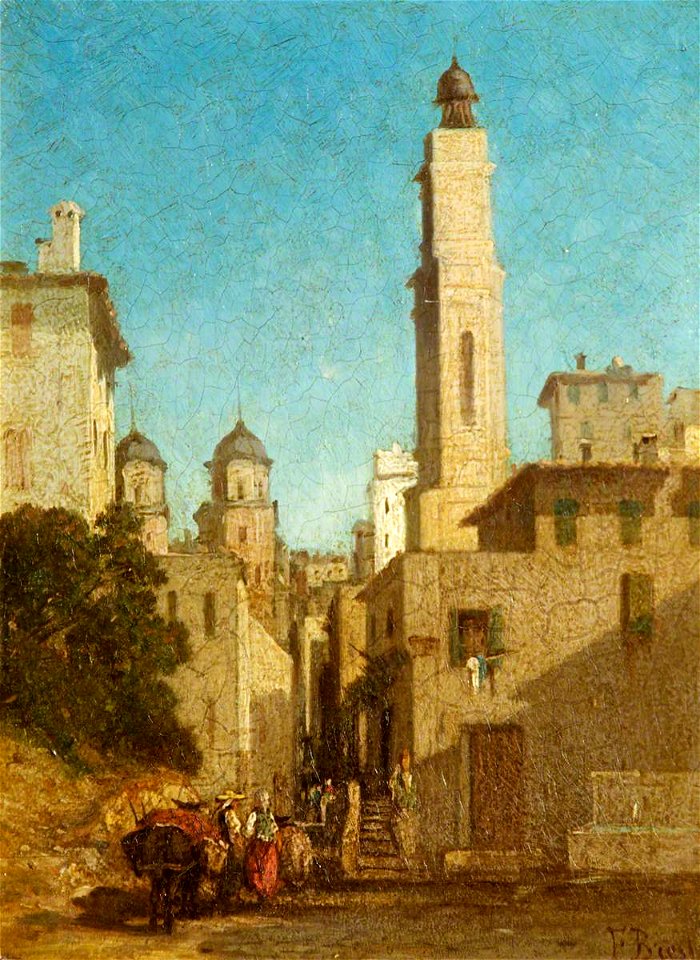 Germain Fabius Brest (1823-1900) - View of a Street in a Mediterranean Town - 254682 - National Trust