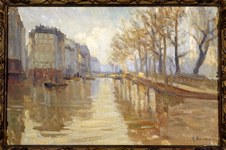 Germain Eugène Bonneton - Le quai Montebello (inondations de 1910) - P1017 - Musée Carnavalet. Free illustration for personal and commercial use.