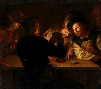 Gerard van Honthorst (Werkstatt) - Die Falschspieler - 6090 - Bavarian State Painting Collections. Free illustration for personal and commercial use.