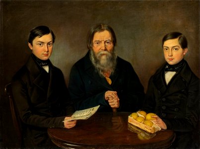 Gerasim Ivanovich Smurov with grandsons