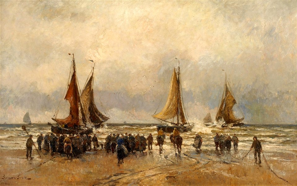 German Grobe Anlandung der Fischerboote