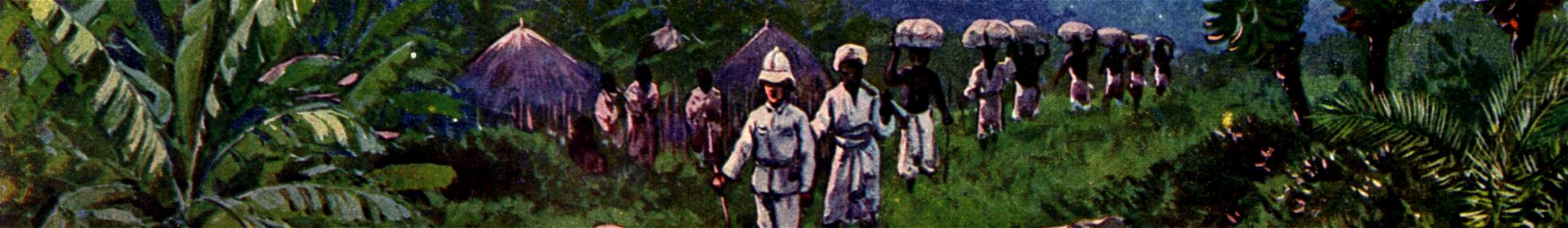 German East Africa banner Painting of German troops and porters