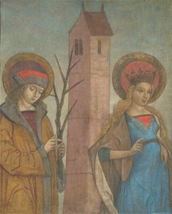 German School - Diptych of Saints Achatius, Barbara, Apollonia, and Sebald - 1947.100 - Art Institute of Chicago