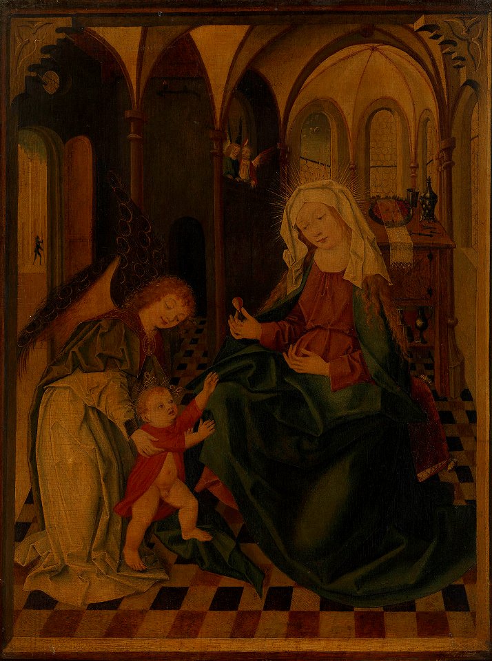 German School, 15th century - The Virgin and Child with an Angel - RCIN 406097 - Royal Collection