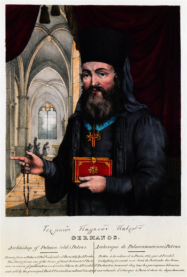 Germanos Archbishop of Palaion (old) Patras - Friedel Adam De - 1830