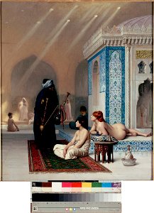 Gérôme, Jean-Léon - Pool in a Harem. Free illustration for personal and commercial use.
