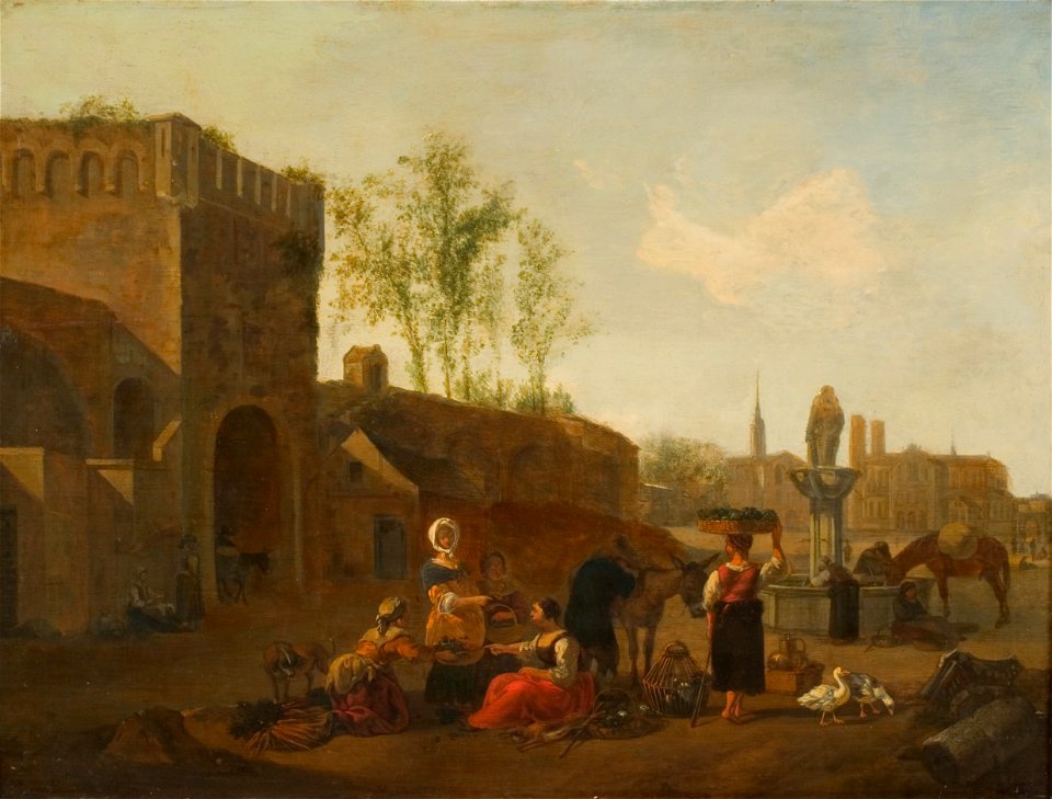 Gerrit Adriaanszn. Berckheyde - Italiaans marktplein - 0084 - Rijksmuseum Twenthe