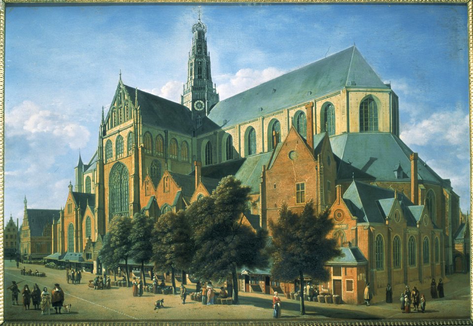 Gerrit Adriaensz Berckheyde - View of the Haarlem Bavo Church from the Groenmarkt