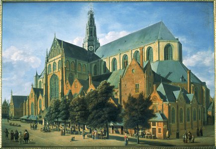 Gerrit Adriaensz Berckheyde - View of the Haarlem Bavo Church from the Groenmarkt