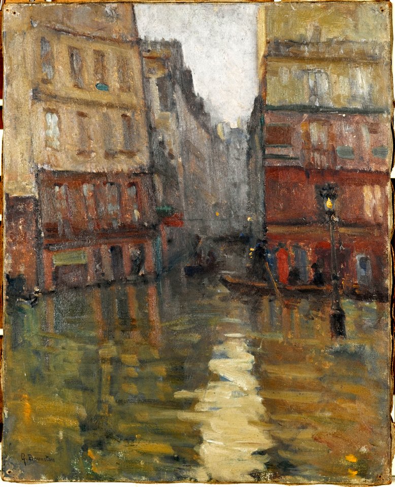 Germain Eugène Bonneton - La rue Maître-Albert (inondations de 1910) - P1015 - Musée Carnavalet