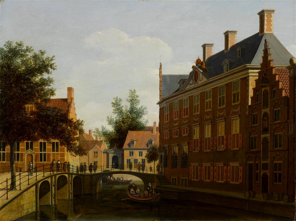 Gerrit Berckheyde - De Grimburgwal met het Oudezijdsherenlogement