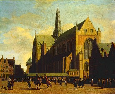 Gerrit Berckheyde - Leipzig version Grote Kerk, Haarlem. Free illustration for personal and commercial use.