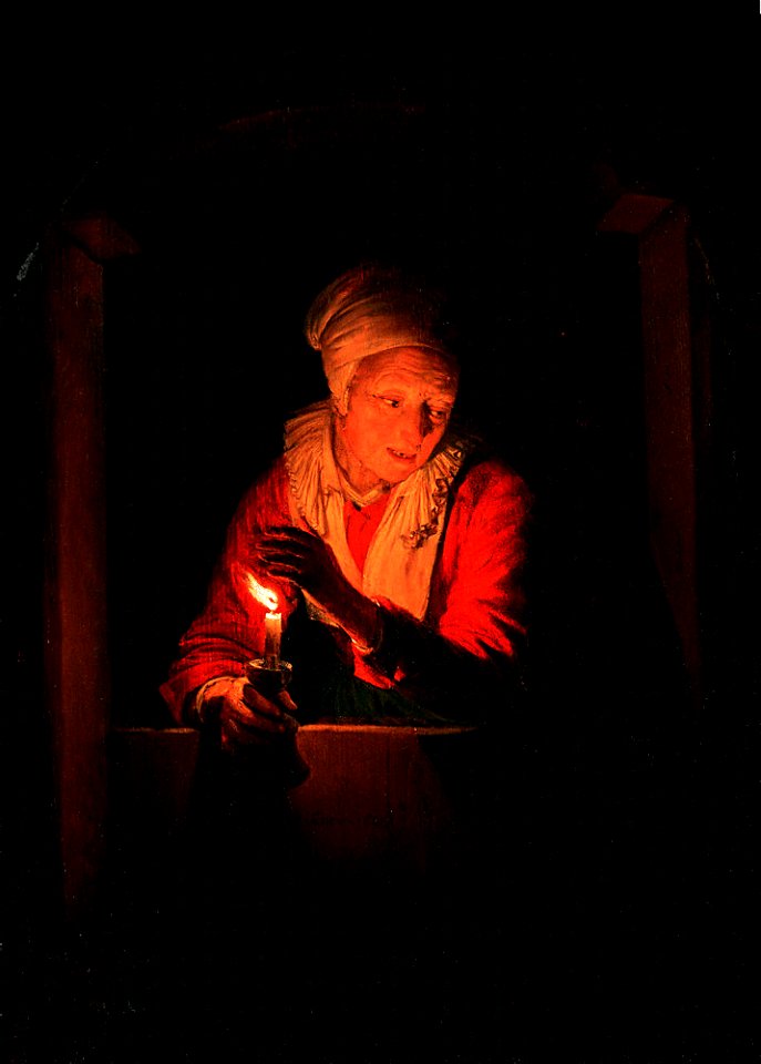 Gerrit Dou - Oude vrouw bij een kaars
