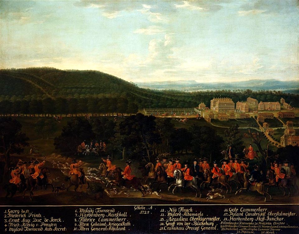 German School, early 18th century - A Royal Hunting Party at Göhrde - RCIN 404363 - Royal Collection
