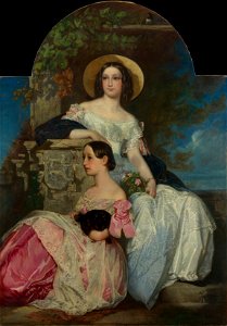 German von Bohn (1812-1899) - Princess Adelaide of Hohenlohe-Langenburg (1835-1900) and Princess Feodore of Hohenlohe-Langenburg (1839-1872) - RCIN 403886 - Royal Collection
