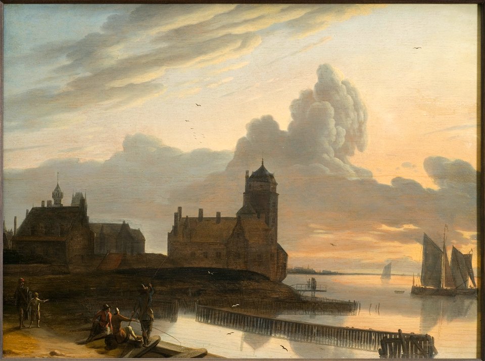 German River Landscape with a Town (Gerrit Adriaensz Berckheyde) - Nationalmuseum - 18178