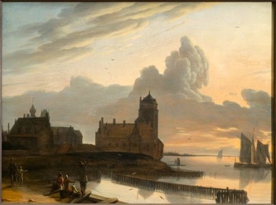 German River Landscape with a Town (Gerrit Adriaensz Berckheyde) - Nationalmuseum - 18178