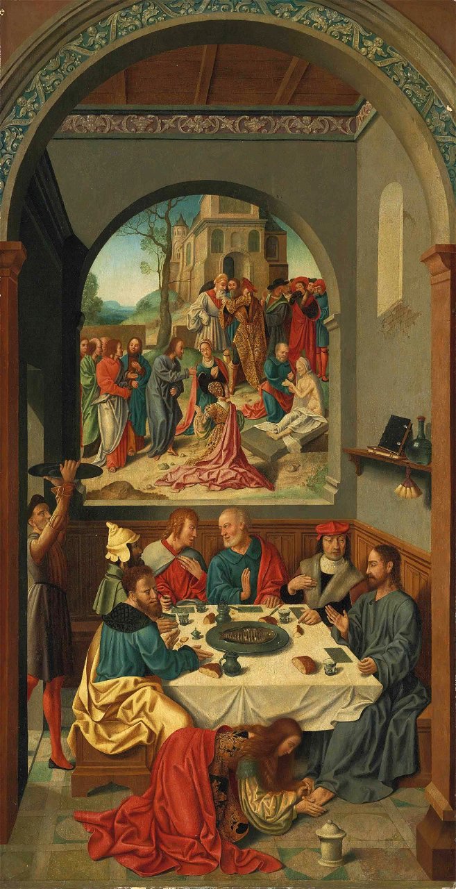 German School, 16th Century - Mary Magdalene anointing the feet of Christ