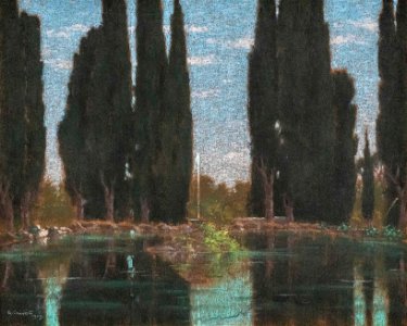 Gerolamo Cairati Zypressenteich in der Villa Falconieri 1909