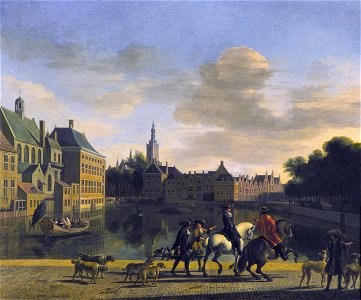 Gerrit Adriaensz. Berckheyde - De Hofvijver gezien vanaf de Korte Vijverberg