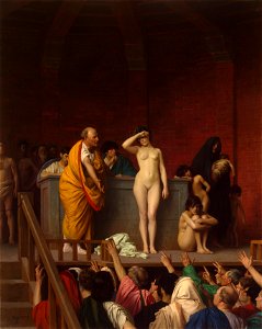 Jean-Léon Gérôme - Slave Market in Rome - WGA8652. Free illustration for personal and commercial use.