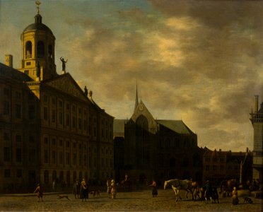 Gerrit Adriaanszn. Berckheyde - Gezicht op de Dam te Amsterdam - 0082 - Rijksmuseum Twenthe