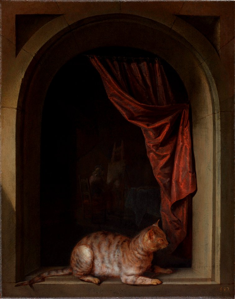 Gerrit Dou, Kat op een balustrade