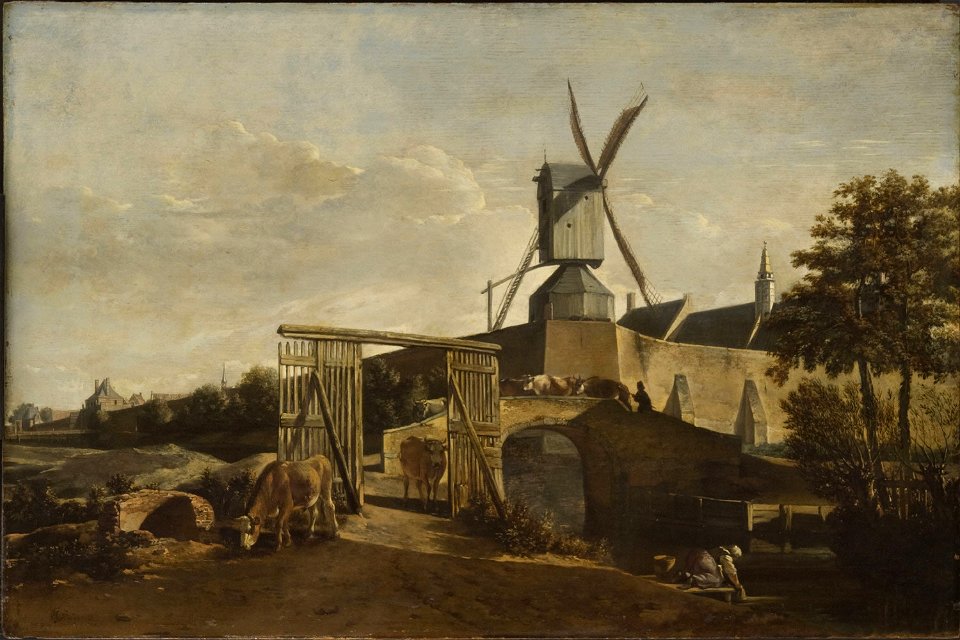 Gerrit Berckheyde - View of the Ramparts of Haarlem with the Pinkmolen Cat598