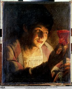 Gerrit van Honthorst - Frau mit Weinglas, WRM 3390