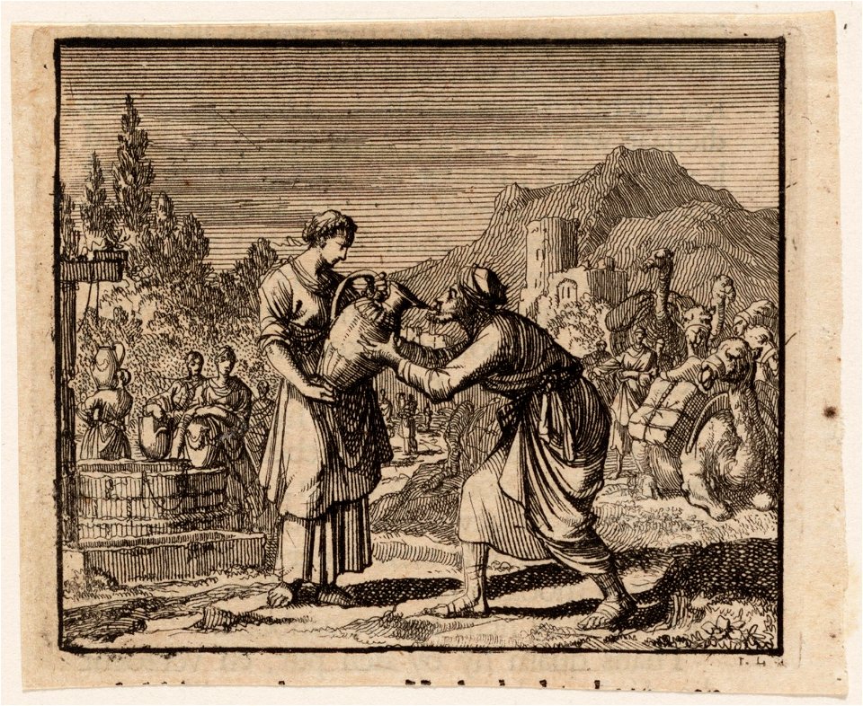 Eleëzar door Rebecca met water verkwikt, objectnr A 47791