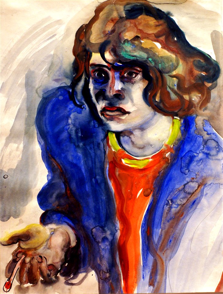 Elfriede Lohse-Wächtler, Die Zigarettenpause (Selbstporträt)