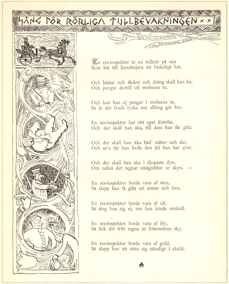 Elias Sehlstedt Sång för rörliga tullbevakningen Ill av Carl Larsson