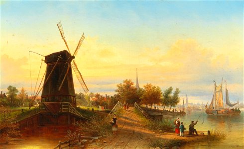 Elias van Bommel - Watermill Near Amsterdam
