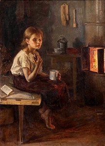 Elin Danielson-Gambogi - A girl by the oven (1894)
