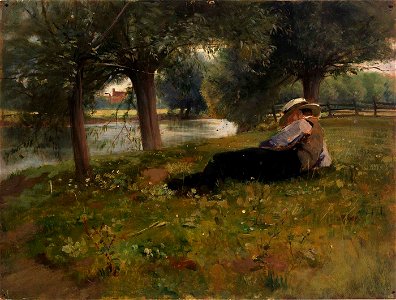 Eliphalet Fraser Andrews - Man Reclining beside a Stream - 1916.6.37 - Smithsonian American Art Museum
