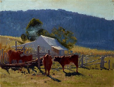 Elioth Gruner - Milking time (Araluen Valley) - Google Art Project