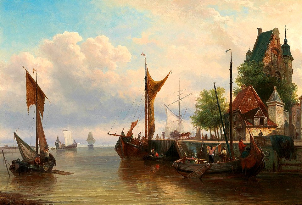 Elias van Bommel - Sailboats in the harbour